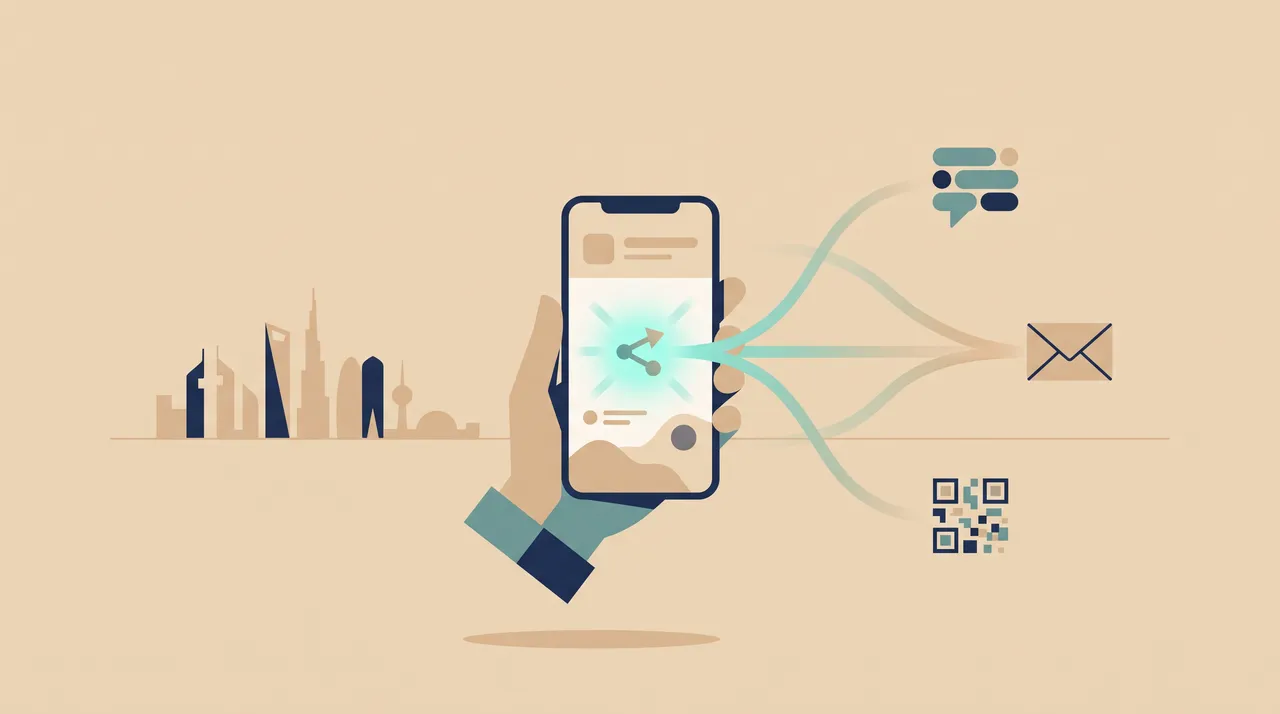 مشاركة رابط تطبيقك المنشور مع العملاء والمستثمرين بسهولة